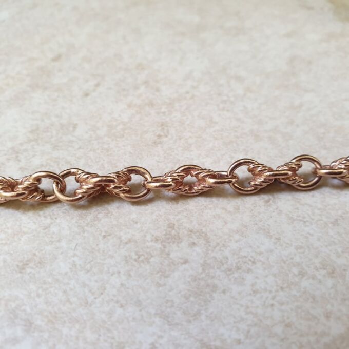 Fancy Bracelet with T Bar in 9ct Rose Gold