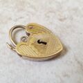 Geometric Patterned Heart Padlock in 9ct Gold