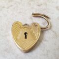 Geometric Patterned Heart Padlock in 9ct Gold