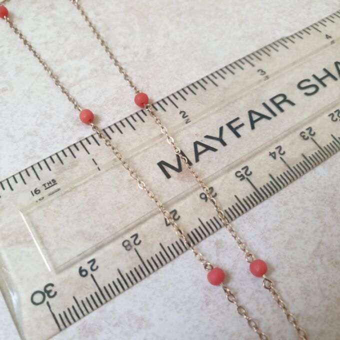 Dainty Coral Necklace in 9ct Gold