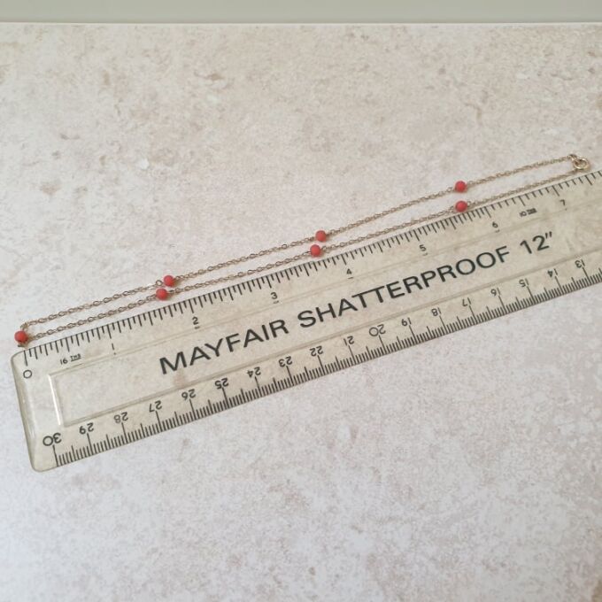 Dainty Coral Necklace in 9ct Gold