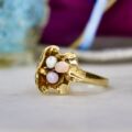 Unusual Flower Design Ring in 14ct Gold
