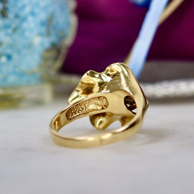 Unusual Flower Design Ring in 14ct Gold