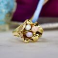 Unusual Flower Design Ring in 14ct Gold