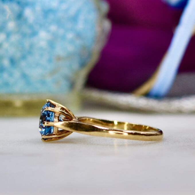 Synthetic Spinel Solitaire Ring in 9ct Gold