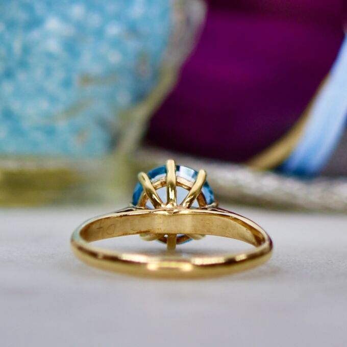Synthetic Spinel Solitaire Ring in 9ct Gold