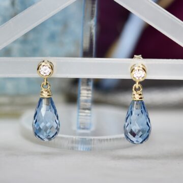 Briolette Synthetic Spinel Earrings in 14ct Gold