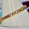 Ornate Heavyweight Bracelet in 9ct Rose Gold inc safety chain