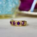Amethyst & Diamond Ring in 9ct Gold