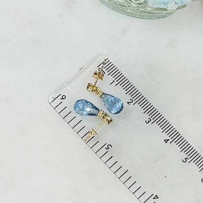 Briolette Synthetic Spinel Earrings in 14ct Gold