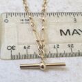 Trombone Link Necklace with T Bar and Dog Clip in 9ct Gold