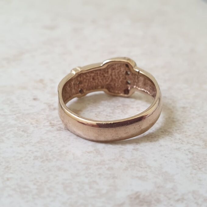 Diamond Set Buckle Ring in 9ct Gold