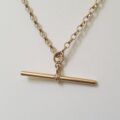 Plain Fixed Albert or T Bar Pendant in 9ct Gold