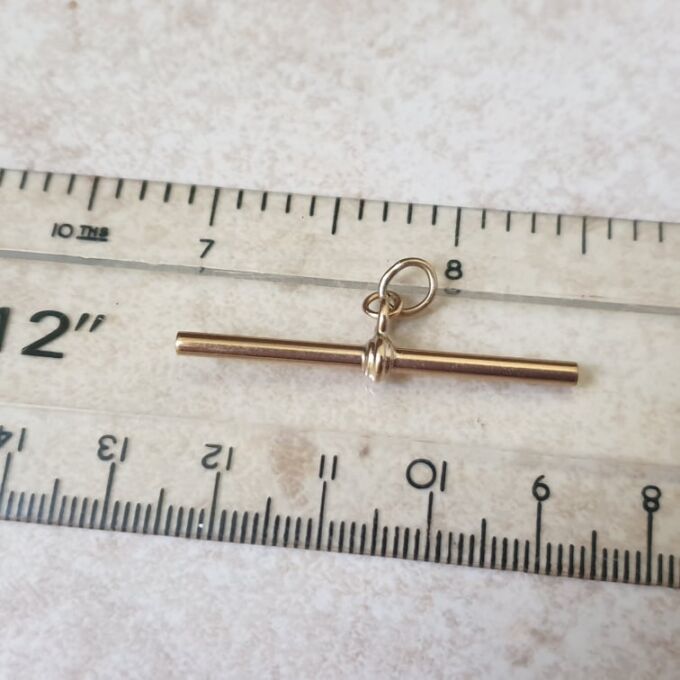Plain Fixed Albert or T Bar Pendant in 9ct Gold