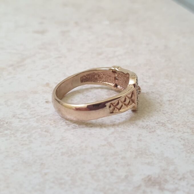 Diamond Set Buckle Ring in 9ct Gold