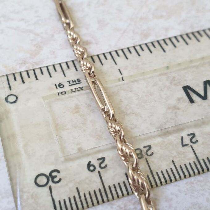Reserved – Ornate Paper Clip Link Bracelet in 9ct Gold
