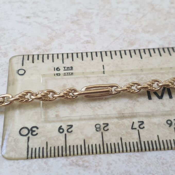 Reserved – Ornate Paper Clip Link Bracelet in 9ct Gold