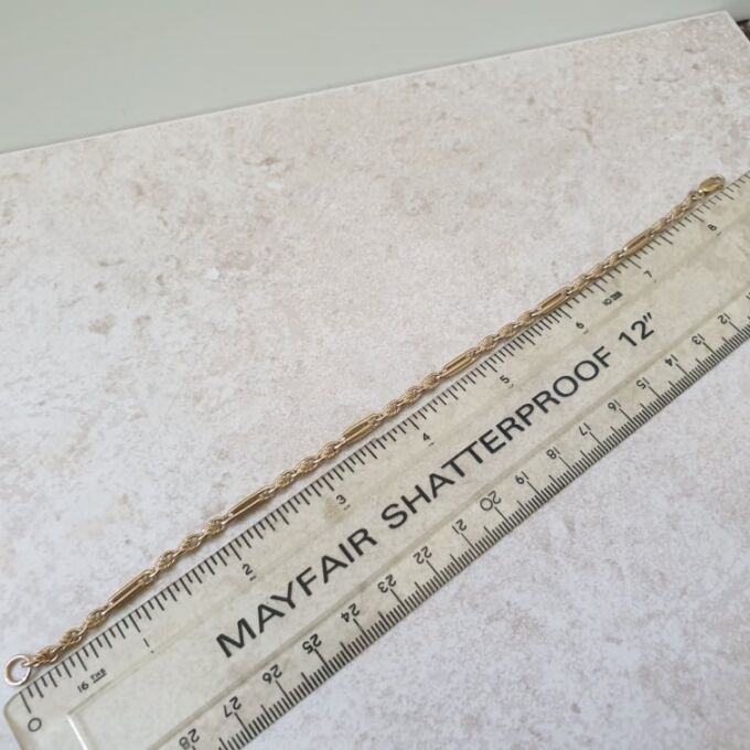 Reserved – Ornate Paper Clip Link Bracelet in 9ct Gold