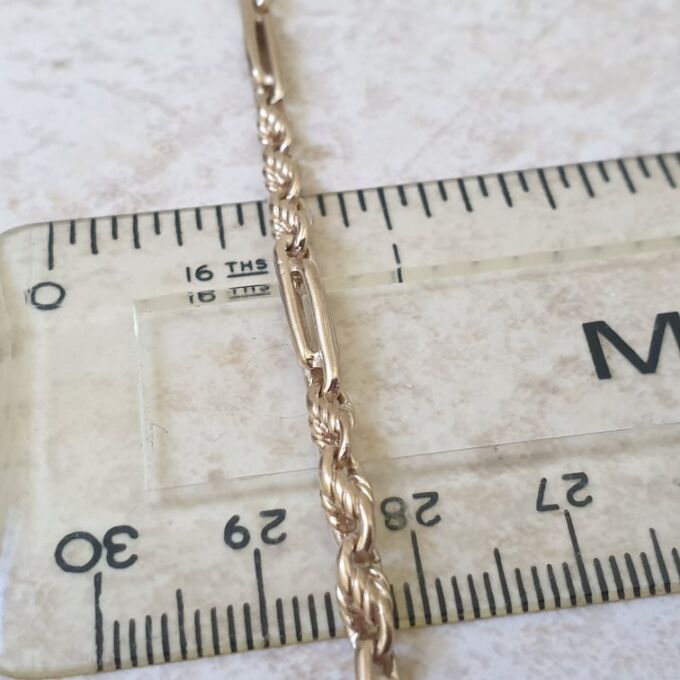 Reserved – Ornate Paper Clip Link Bracelet in 9ct Gold