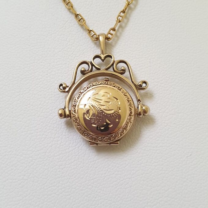Spinner Locket Pendant in 9ct Gold
