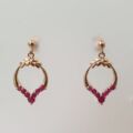 Reserved – Ruby Drop Earings in 9ct Gold