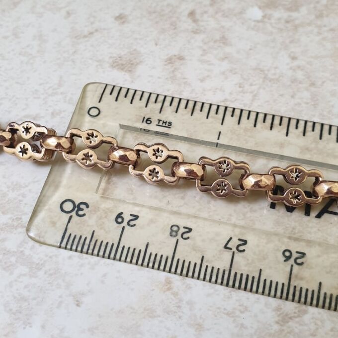 Ornate Star Link Bracelet in 9ct Rose Gold