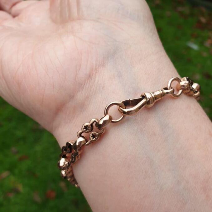 Ornate Star Link Bracelet in 9ct Rose Gold