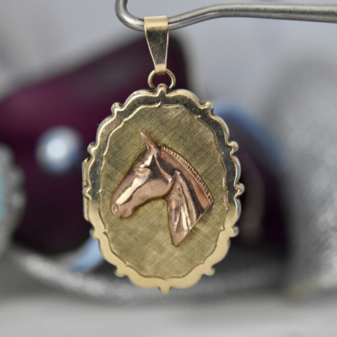 Horse Locket in 9ct Gold