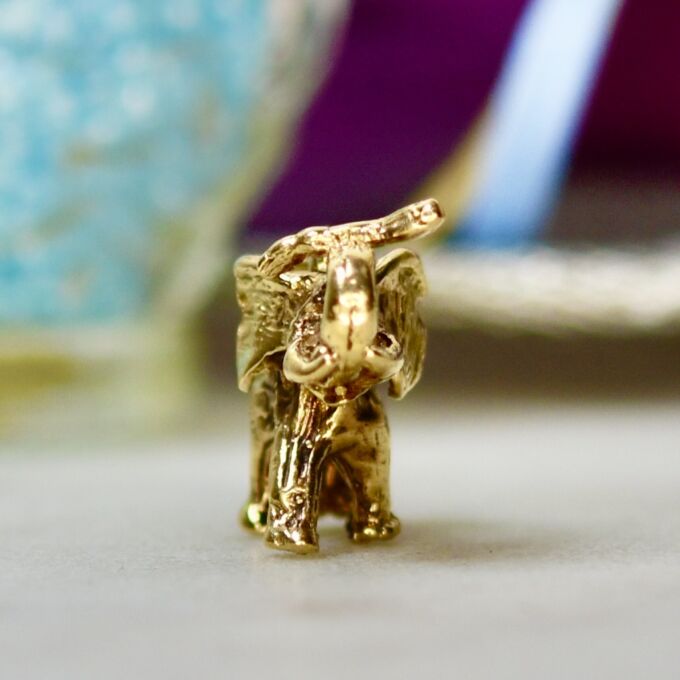 Elephant Charm Pendant in 9ct Gold