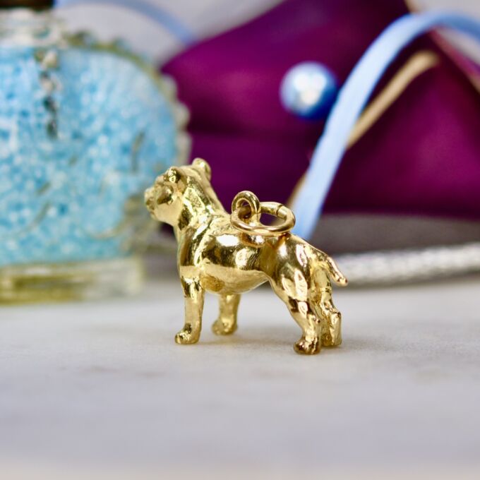 Heavy Terrier Dog Pendant in 9ct Gold