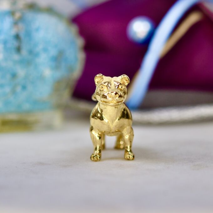 Heavy Terrier Dog Pendant in 9ct Gold