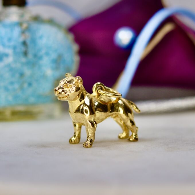 Heavy Terrier Dog Pendant in 9ct Gold