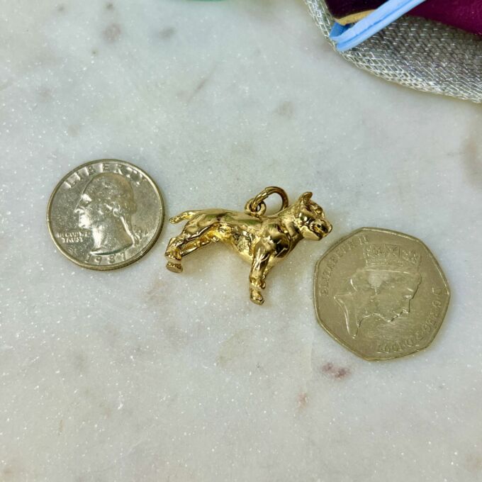 Heavy Terrier Dog Pendant in 9ct Gold