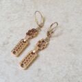 Ornate Bar Drop Earrings in 9ct Rose Gold