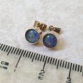 Black Opal Doublet Stud Earrings in 9ct Gold