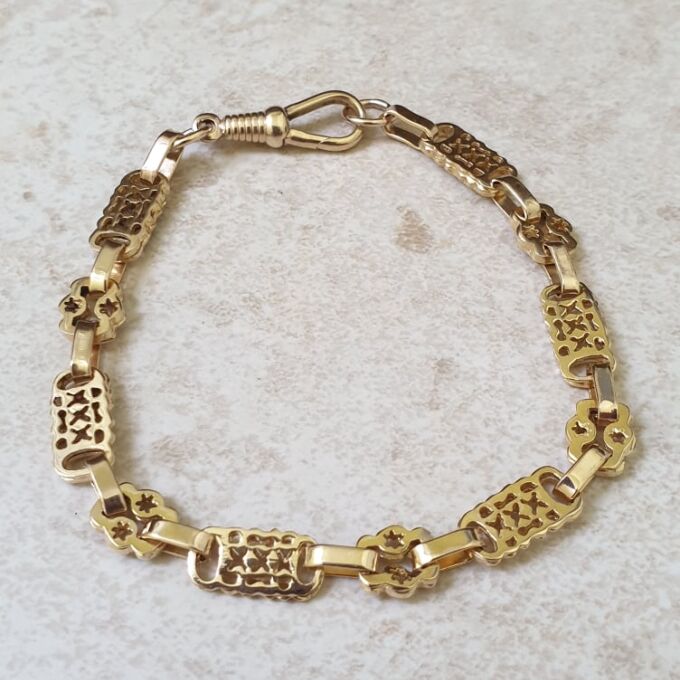 Ornate Fancy Link Bracelet in 9ct Gold