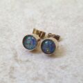 Black Opal Doublet Stud Earrings in 9ct Gold