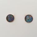 Black Opal Doublet Stud Earrings in 9ct Gold
