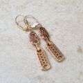 Ornate Bar Drop Earrings in 9ct Rose Gold