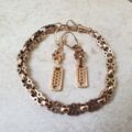 Ornate Bar Drop Earrings in 9ct Rose Gold