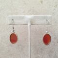 Carnelian Drop Earrings in Sterling Silver