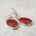 Carnelian Drop Earrings in Sterling Silver