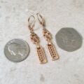 Ornate Bar Drop Earrings in 9ct Rose Gold