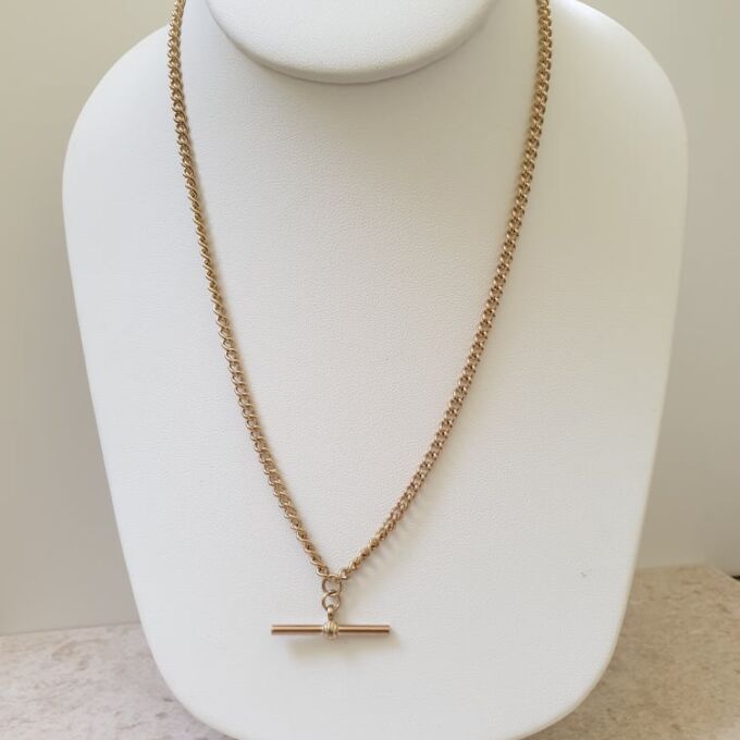 Reserved – T Bar Chain in 9ct Gold, 18 inches