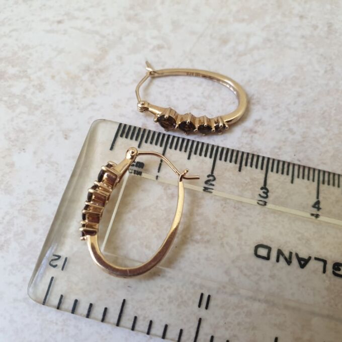 Smoky Quartz Earrings in 9ct Gold