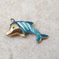 Enamel Dolphin in 9ct Gold