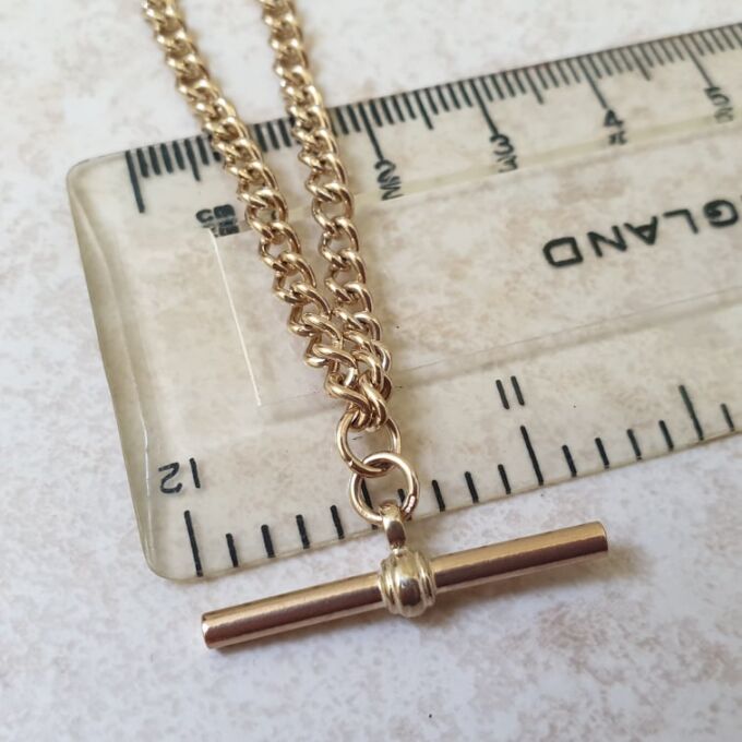 Reserved – T Bar Chain in 9ct Gold, 18 inches