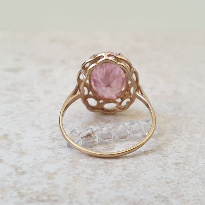Pink Solitaire Ring in 9ct Gold