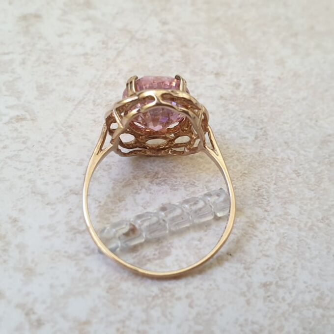 Pink Solitaire Ring in 9ct Gold