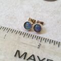 Black Opal Doublet Stud Earrings in 9ct Gold